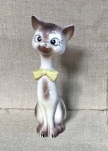 Rare Vintage Royal Sealy Long Neck Brown And White Cat Figurine AS IS READ - $23.76