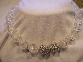 Yurman 18in Rutilated 16mm Crystal Beads Necklace &amp; 2 Silver Diamond Clasps - $1,885.00