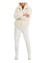 $150 I.N.C. Pocketed Sherpa Zip Up Jacket White Size Large DEFECT - £25.47 GBP
