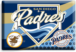 San Diego Padres Baseball Team 3 Gang Light Switch Plates Man Cave Room Hd Decor - $16.73