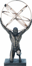 Atlas Greek Titan God Carrying the Celestial Sphere Cold Cast Bronze statue 8&#39; - £58.32 GBP