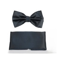 Men's Bow Tie Hankie J.Valintin Formal or Business #BT18 Charcoal Gray image 2