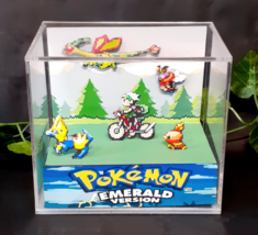 Pokemon Emerald - 3D Cube Handmade Diorama - Video Games - Shadowbox - £54.49 GBP