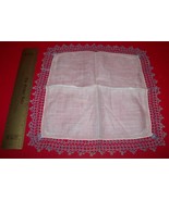 Home Treasure Linen Doily White Cloth Light Blue Lace Edging Delicate Do... - $14.24