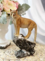 Mountain Lion Cougar Standing On Edge of Snow Capped Rock Statue Wildlife Decor - £23.58 GBP
