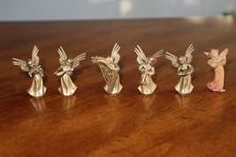 6 Vtg Miniature Hong Kong Angel Musician Band ~1.8&quot; Craft Christmas Diorama - $177.59 MXN