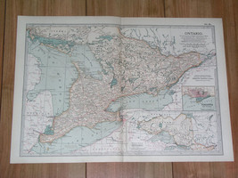 1902 Antique Map Of Ontario Toronto / Great Lakes / Canada - £21.93 GBP