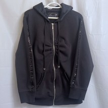 Seven7 Luxe Hoodie Jacket Women&#39;s 22/24 Black w/ Sequins - £11.33 GBP