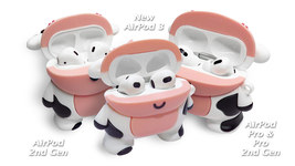 Fun 3D Cartoon Spotted Dairy Cow AirPod Silicone Case (for 2nd Gen, New 3 &amp; Pro) - £13.58 GBP+
