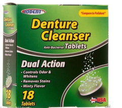 Iodent Denture Cleanser Anti-Bacterial 18 Tablets  (mint flavor) - £5.84 GBP