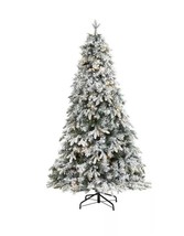 Nearly Natural 5ft. Flocked Vermont Mixed Pine Artificial Christmas Tree - £110.26 GBP