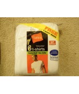 New 7 Hanes Tagless Comfortsoft White Crew Neck T-Shirts Lay Flat Collar... - £36.55 GBP