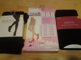New Assets by Spanx Pantyhose 126B + Merona s/m Premium Tights+Footless Tights - £22.44 GBP