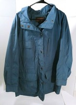 Eddie Bauer Men&#39;s Hooded Full Zip Lined Jacket Blue Size L WPL 9647 - £23.66 GBP
