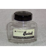 Parker Quink Black Ink Bottle 2 oz Vintage Empty - £5.55 GBP