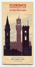 Florence Italy Monumental Visitor&#39;s Map Brochure Compliments Hotel Pension Alba  - £13.74 GBP