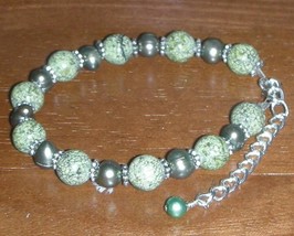  Ravishing Russian Jade And Fw Pearls Beads Bracelet - £22.52 GBP