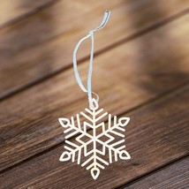Wooden Christmas ornament snowflake Holiday gift Home decor 4 inch - $1.35 CAD