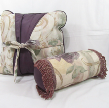 CROSCILL Chambord Rose Floral 2-PC Square Bow-tie and Bolster Pillows - $48.00
