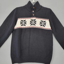 Chaps Women Sweater Size L Black Preppy Winter Print Mock Turtleneck Long Sleeve - £8.96 GBP