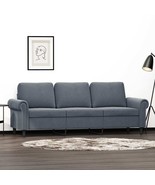  3-seater Sofa Dark Grey Velvet (100% polyester) 3-seater Durable - $10,005.18 MXN
