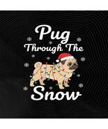 Pug Through Snow PNG Xmas Dog Christmas Clipart  Pug Through Snow Digita... - $3.95