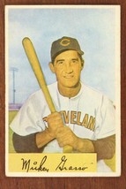 Vintage Baseball Card 1954 Bowman #184 Mickey Grasso Catcher Cleveland Indians - £8.96 GBP