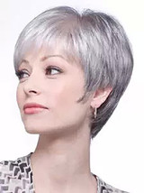 Short Bob Fashion Synthetic Hair Non Lace Wigs Gray Color 8inch - £10.35 GBP