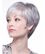 Short Bob Fashion Synthetic Hair Non Lace Wigs Gray Color 8inch - £10.22 GBP