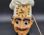 Very Rare 1950&#39;s Chef Luigi Animated Rolling Eye Kitchen Herald Clock Se... - £118.54 GBP