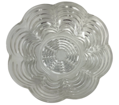 Vintage Clear Pressed Glass Candy Dish 6.25" Ribbed Pattern With Scalloped Edge image 4