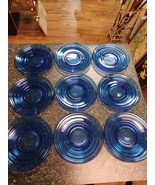 Antique Hazel Atlas Moderntone Blue Depression Cobalt Glass Plate Saucer... - $940.64 MXN