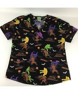 Scooby Doo Scrub Top Halloween Theme Women Size Small Uniform Shirt Myst... - $27.01 CAD