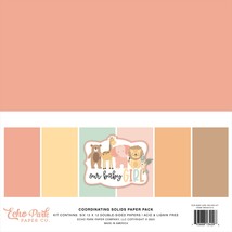 Echo Park Double-Sided Solid Cardstock 12&quot;X12&quot; 6/Pkg-Our Baby Girl, 6 Co... - £10.81 GBP