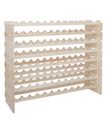 Wine Rack Freestanding Floor Wooden Stackable Storage Shelf 8 Tier 96 Bo... - £90.42 GBP