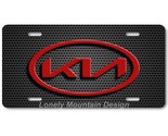 Kia New Logo Inspired Art Red on Grill FLAT Aluminum Novelty License Tag... - $16.19