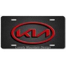 Kia New Logo Inspired Art Red on Grill FLAT Aluminum Novelty License Tag Plate - £12.73 GBP