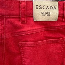 $425 Nwt Escada Luxury Designer Red Poppy 5 Pocket Straight Leg J EAN S Size 10 - £231.10 GBP