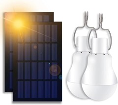 Solar Bulb Lights Solar Powered Lamp LED Shed Solar Energy Panel Rechargeable Em - £29.25 GBP