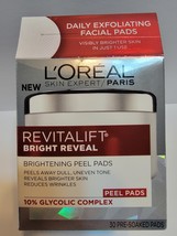 New Loreal Paris Revitalift Bright Reveal Brightening Peel Pads 30 Count NIB - £10.39 GBP