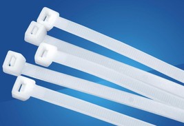 20 inch Nylon CABLE TIES white 20&quot; long x 3/16&quot; Wide 50 lb locking cord ... - £14.33 GBP
