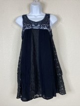 Altar&#39;d State Women Size S Black Gauze Crochet/Lace Embellished Dress Sleeveless - £7.42 GBP