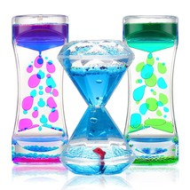 Sensory Liquid Motion Timer Bubbler Toy 3 Pcs. Set - Best Fidget Tool For Kids A - £26.58 GBP