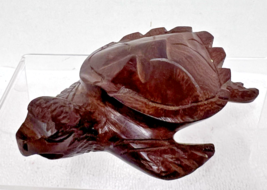 Vintage Hand Carved Dark Heavy Ironwood Ocean Life Turtle Tortoise Figurine - $19.80