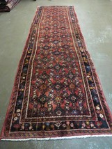 2&#39; 10&quot; X 9&quot; Antique Hand Made Indian Floral Wool Runner Rug Red Nice # 126 - £545.42 GBP