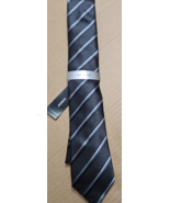 ALFANI Men&#39;s Tie Vaughn Stripe Black 001 NWT MSRP $55.00 - $20.10 CAD