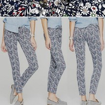 J. CREW Liberty Navy &amp; White Floral Print Toothpick Jeans Size 26 Skinny... - $45.00
