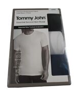 3 PACK TOMMY JOHN WHITE BLACK SECOND SKIN MODAL CREW NECK STAY TUCKED UN... - $39.90
