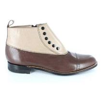 Men Stacy Adams High Top Boot Madison Biscuit Toe Brown Taupe Side Zip 00026-249 image 4