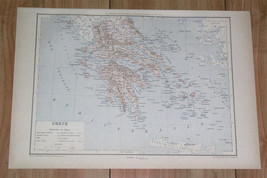 1887 Original Antique Map Of Greece / Aeg EAN Sea / Turkey - £13.66 GBP